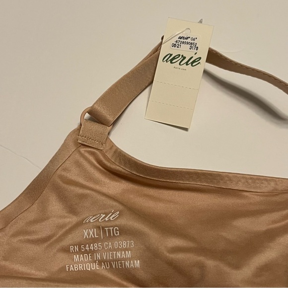 Aerie Sunnie Blossom Lace Padded Triangle Bralette in Sandalwood Size XXL New - Picture 7 of 10